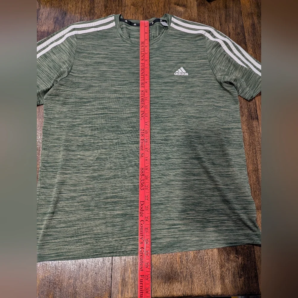 Adidas Men's Green‎ Striped Shirt